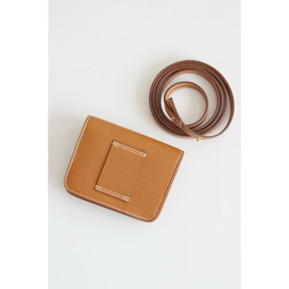 HERM Constance Slim Wallet in Gold Epsom Calfskin