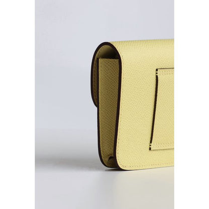 HERM Constance Slim Wallet in Jaune Poussin Epsom Calfskin