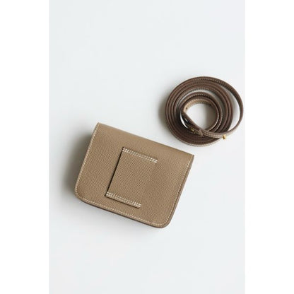 HERM Constance Slim Wallet in Taupe Epsom Calfskin