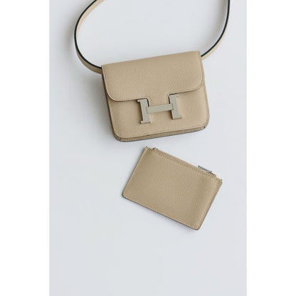 HERM Constance Slim Wallet in Tourterelle Epsom Calfskin