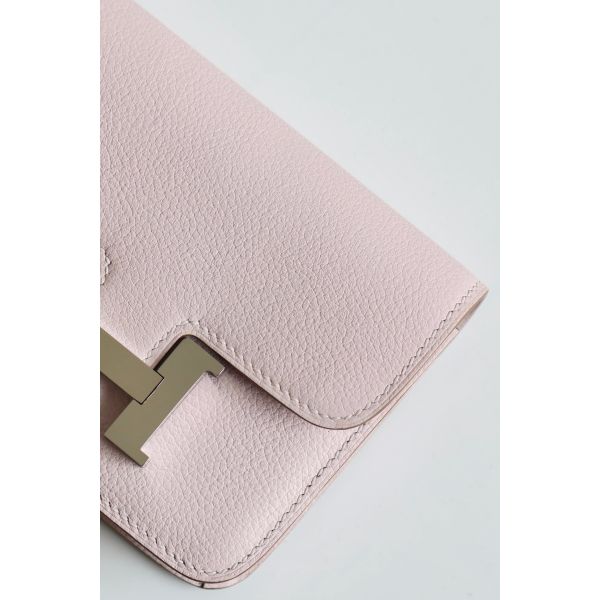 HERM Constance Slim Wallet in Mauve Pale Epsom Calfskin