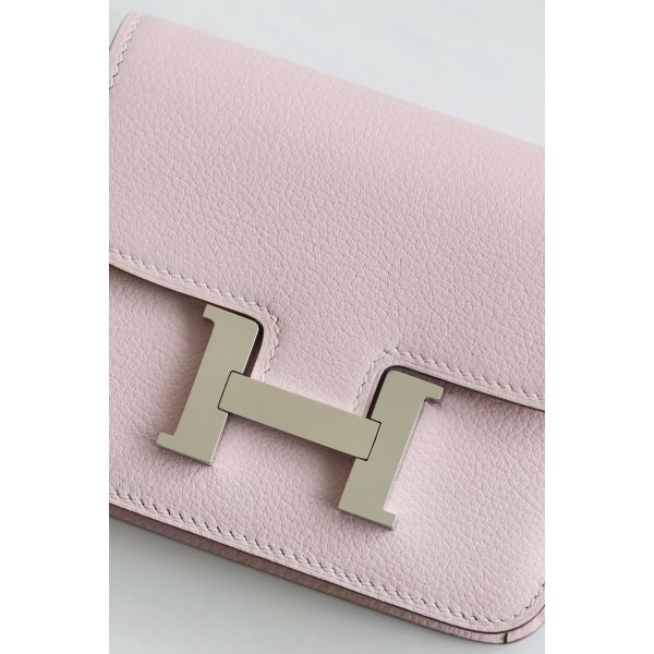 HERM Constance Slim Wallet in Mauve Pale Epsom Calfskin