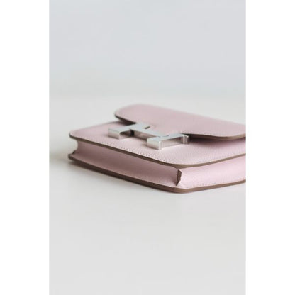 HERM Constance Slim Wallet in Mauve Pale Epsom Calfskin