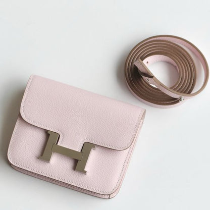 HERM Constance Slim Wallet in Mauve Pale Epsom Calfskin