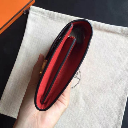 HERM Constance Long Wallet In Red Epsom Leather