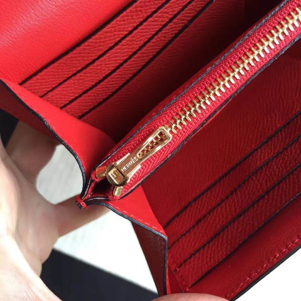HERM Constance Long Wallet In Red Epsom Leather