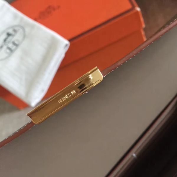 HERM Constance Long Wallet In Taupe Epsom Leather