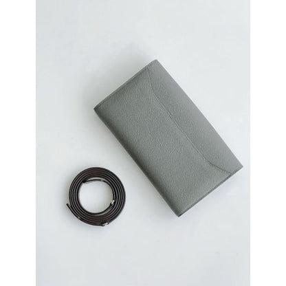 HERM Constance To Go Wallet in Gris Meyer Epsom Calfskin