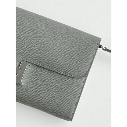HERM Constance To Go Wallet in Gris Meyer Epsom Calfskin
