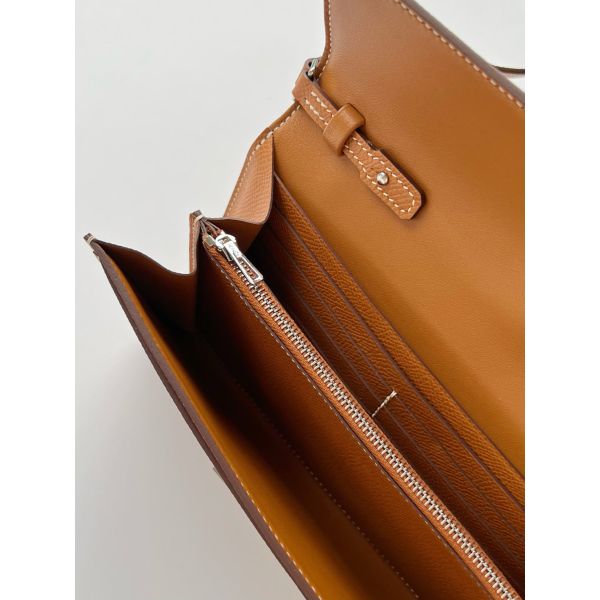 HERM Constance To Go Wallet in Gold Epsom Calfskin