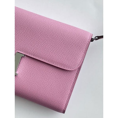 HERM Constance To Go Wallet in Mauve Sylvestre Epsom Calfskin