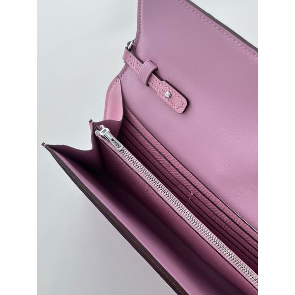 HERM Constance To Go Wallet in Mauve Sylvestre Epsom Calfskin