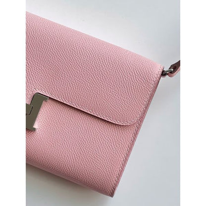 HERM Constance To Go Wallet in Pink Epsom Calfskin