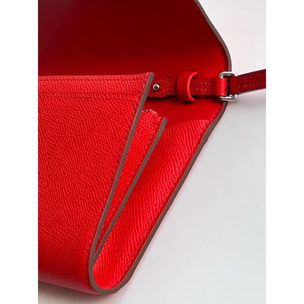HERM Constance To Go Wallet in Red Epsom Calfskin