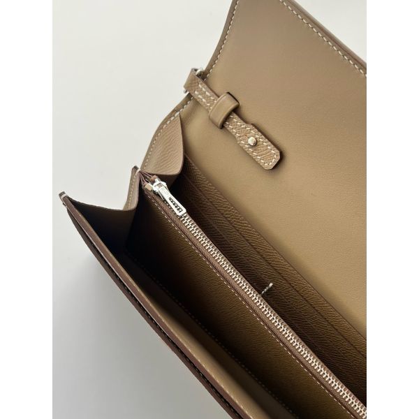 HERM Constance To Go Wallet in Taupe Epsom Calfskin