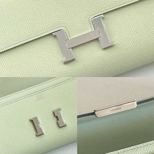 HERM Constance To Go Wallet in Vert Fizz Epsom Calfskin