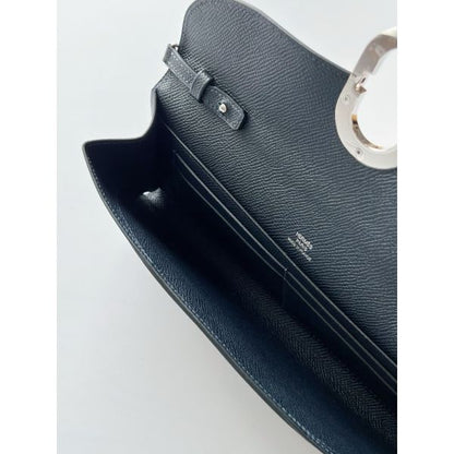 HERM Maillon To Go Wallet in Blue Indigo Epsom Calfskin