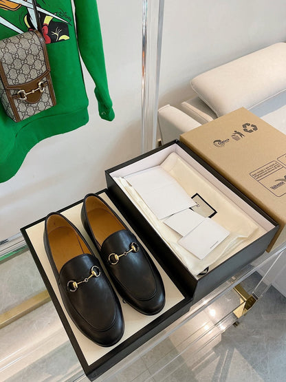 GG LOAFERS MULES BLACK BROWN SOLE