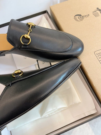 GG SLIPPER MULES BLACK