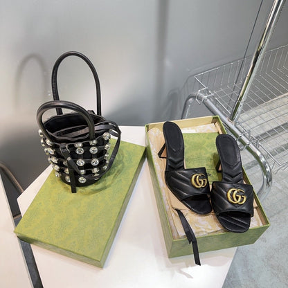 GG SANDALS HIGH-HEELED BLACK