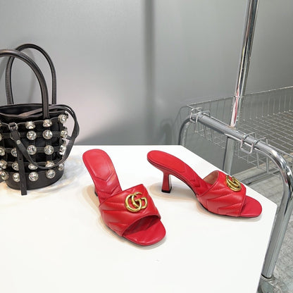 GG SANDALS HIGH-HEELED RED