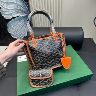 ANJOU MINI BAG 21 IN BROWN GOYARDINE CANVAS AND CALFSKIN