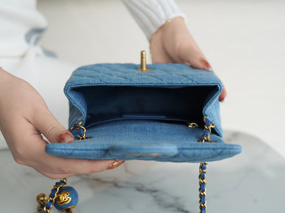 CHA 22C Denim Mini Flap