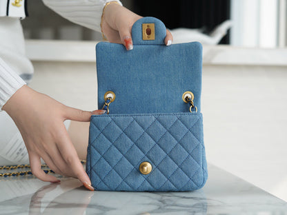 CHA 22C Denim Mini Flap