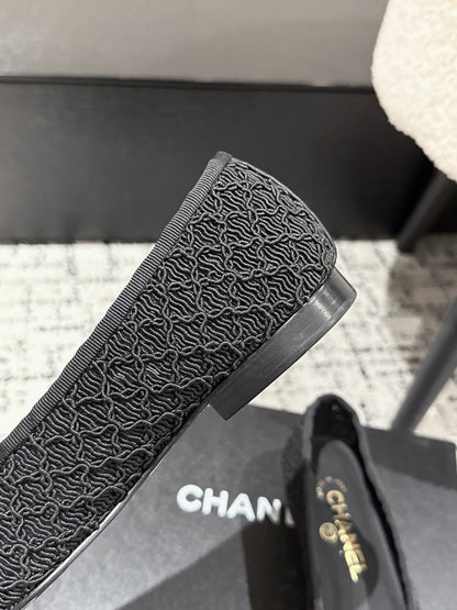 BALLET FLAT 25S IN BLACK TWEED