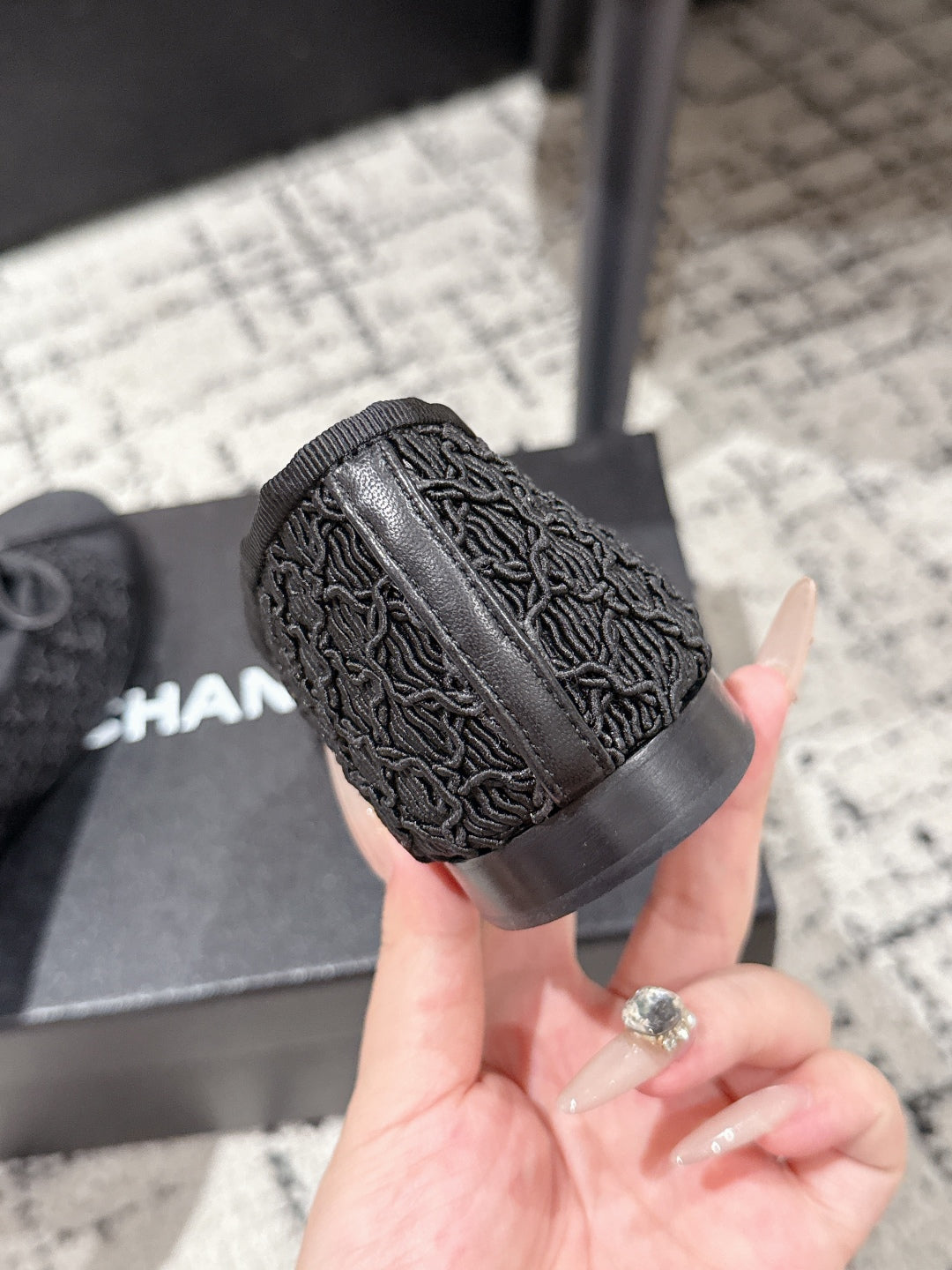 BALLET FLAT 25S IN BLACK TWEED