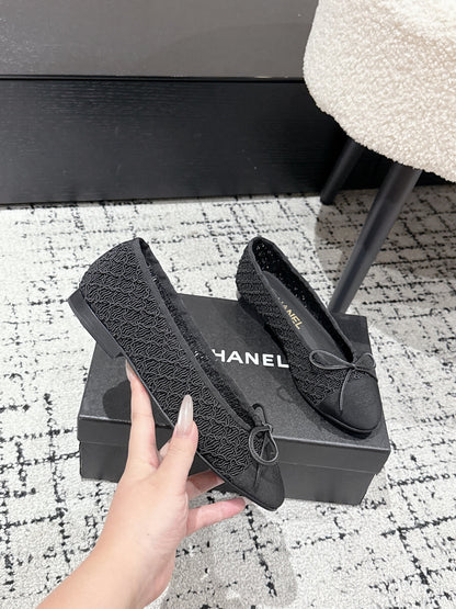 BALLET FLAT 25S IN BLACK TWEED