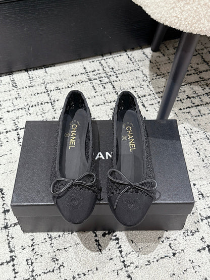 BALLET FLAT 25S IN BLACK TWEED