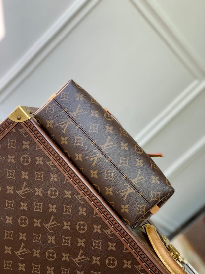 CARRY ALL 26 IN BROWN MONOGRAM CANVAS AND CALFSKIN GOLD HARDWARE