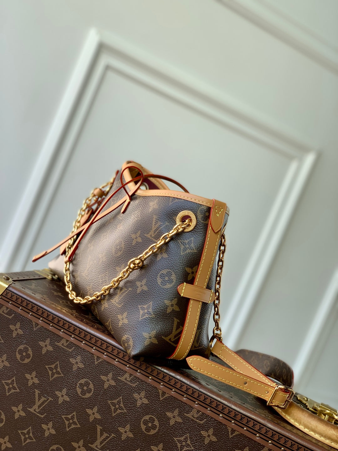 CARRY ALL 26 IN BROWN MONOGRAM CANVAS AND CALFSKIN GOLD HARDWARE