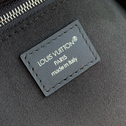 CARRYALL CARGO VIBE BB 26 IN BLACK LAMBSKIN BORWN MONOGRAM TAG