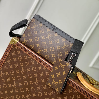 ANPHA WEARABLE WALLET 18 IN BROWN AND BLACK MONOGRAM CALFSKIN