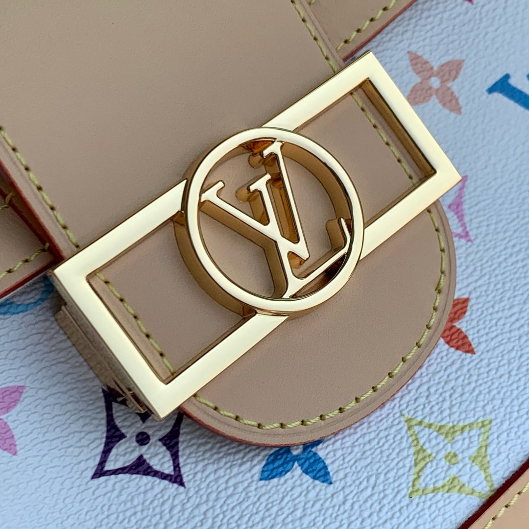 LV x TM DAUPHINE SOFT 28 IN COLORFUL MONOGRAM PATTERN AND WHITE COATED CANVAS