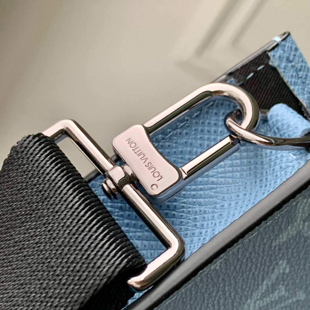 GASTON WEARABLE WALLET 22 IN BLUE MONOGRAM COATED CANVAS