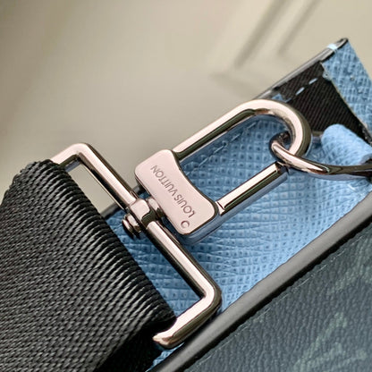 GASTON WEARABLE WALLET 22 IN BLUE MONOGRAM COATED CANVAS