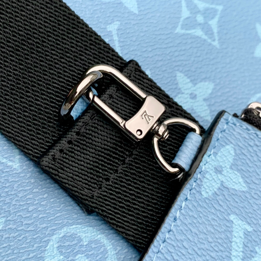 GASTON WEARABLE WALLET 22 IN BLUE MONOGRAM COATED CANVAS