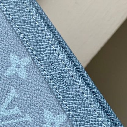 GASTON WEARABLE WALLET 22 IN BLUE MONOGRAM COATED CANVAS