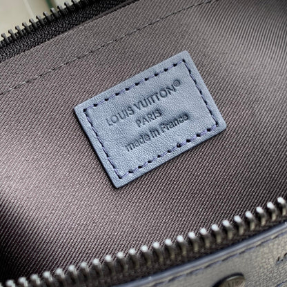 POCHETTE TOGO 30 IN DARK BLUE MONOGRAM ECLIPSE CALFSKIN EMBOSSED LOGO