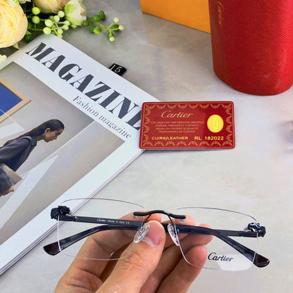 PANTHÈRE RIMLESS RECTANGULAR FRAME SUNGLASSES 573230 IN METAL