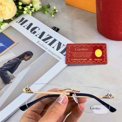 PANTHÈRE RIMLESS RECTANGULAR FRAME SUNGLASSES 573230 IN METAL