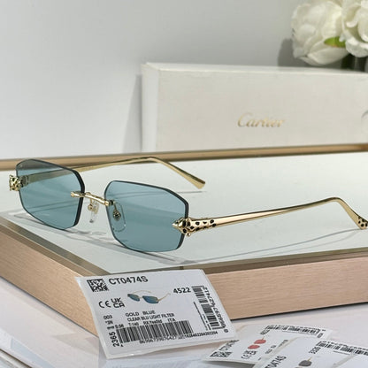 PANTHÈRE RECTANGULAR FRAME SUNGLASSES 558497 IN METAL