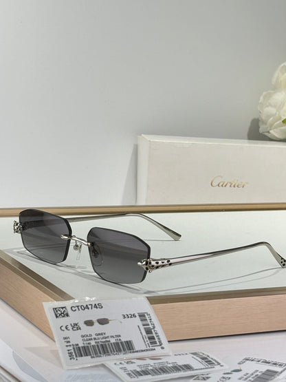 PANTHÈRE RECTANGULAR FRAME SUNGLASSES 558497 IN METAL