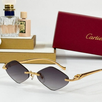 PANTHÈRE RIMLESS RHOMBUS FRAME SUNGLASSES 564102 IN METAL