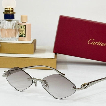 PANTHÈRE RIMLESS RHOMBUS FRAME SUNGLASSES 564102 IN METAL