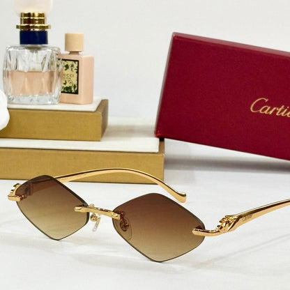 PANTHÈRE RIMLESS RHOMBUS FRAME SUNGLASSES 564102 IN METAL