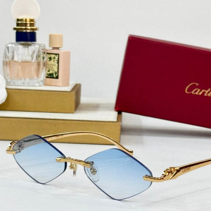 PANTHÈRE RIMLESS RHOMBUS FRAME SUNGLASSES 564102 IN METAL